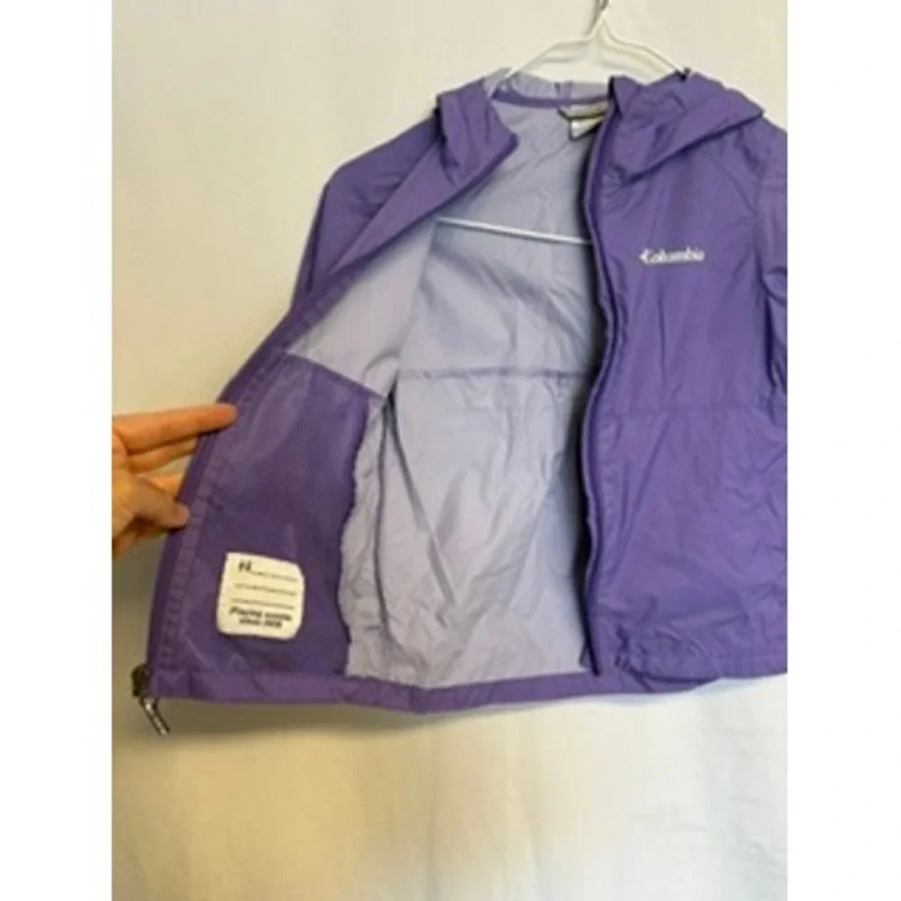 Columbia Kids Purple Switchback II Hooded Rain Jacket Size XS 6/6X
